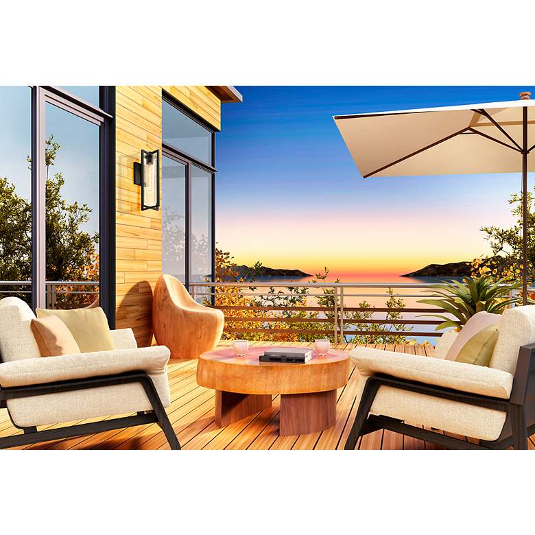 Image 2 Aura 22 1/4" High Black Outdoor Wall Light more views