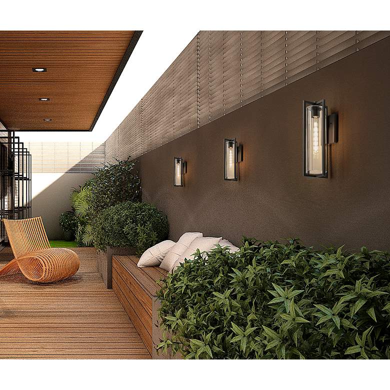 Image 3 Aura 22 1/4" High Black Outdoor Wall Light more views