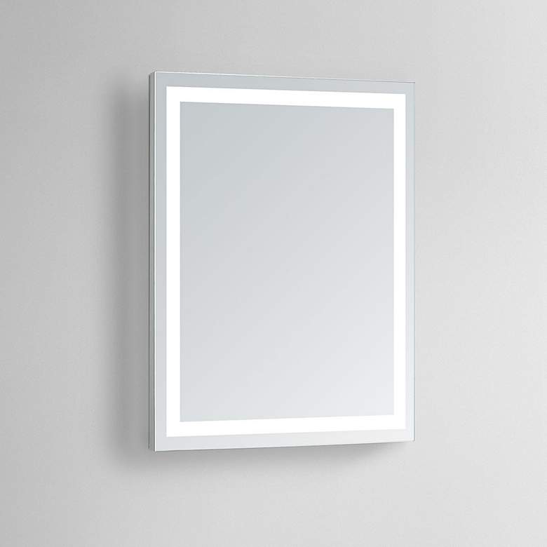 Image 1 Aura 24 inch x 40 inch Rectangular LED Lighted Vanity Wall Mirror