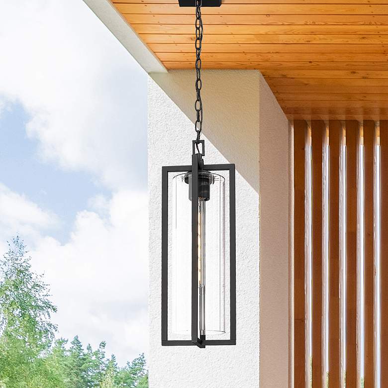 Image 1 Aura 25" High Coal Black Outdoor Hanging Light