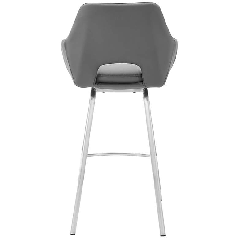 Image 6 Aura 26" Gray Faux Leather with Steel Base Counter Stool more views