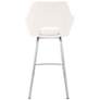 Aura 26" White Faux Leather with Steel Base Counter Stool