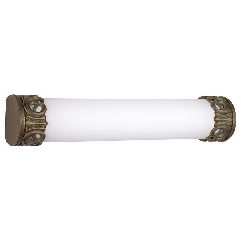 Image 1 Aura 26" Wide French Leaf Bronze White Acrylic Bath Light