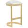 Aura 28.54 in. White and Polished Brass Stainless Steel Bar Stool
