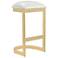 Aura 28.54 in. White and Polished Brass Stainless Steel Bar Stool