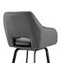 Aura 30" Gray Faux Leather and Black Metal Swivel Bar Stool