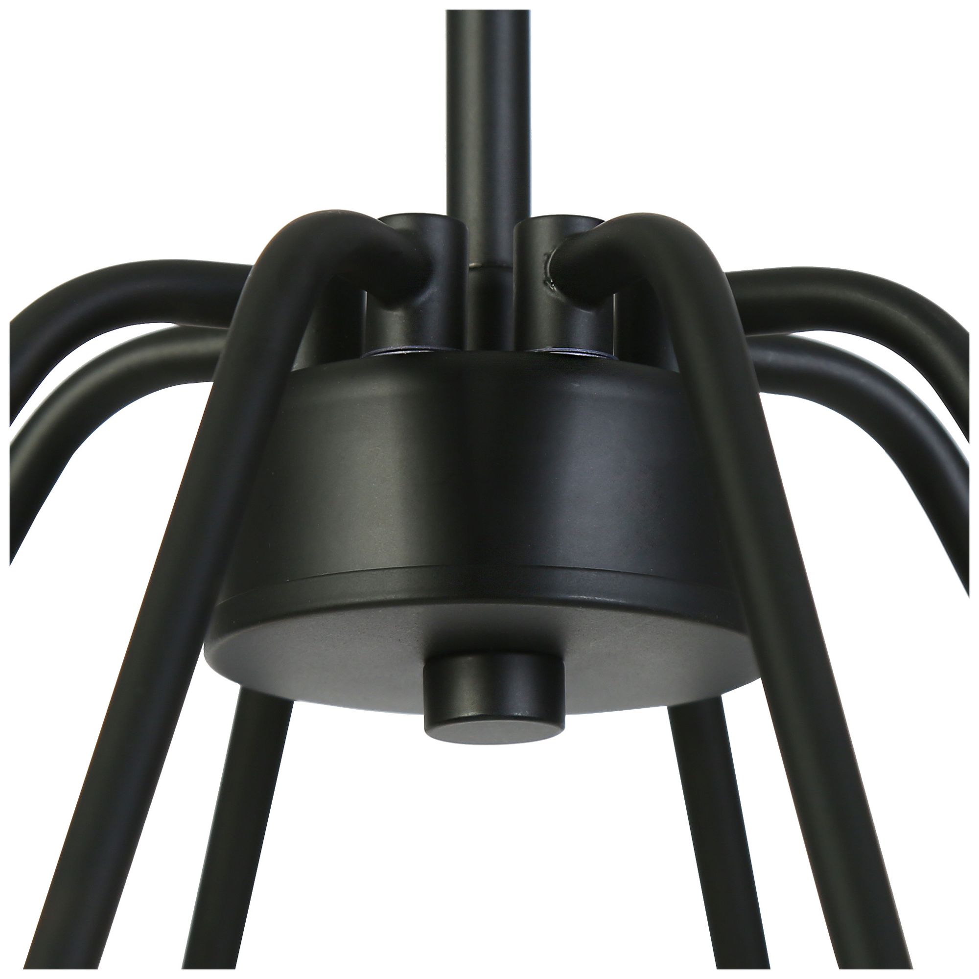Image 3 Aura 32 1/2" Wide Matte Black 8-Light Wagon Wheel Chandelier more views