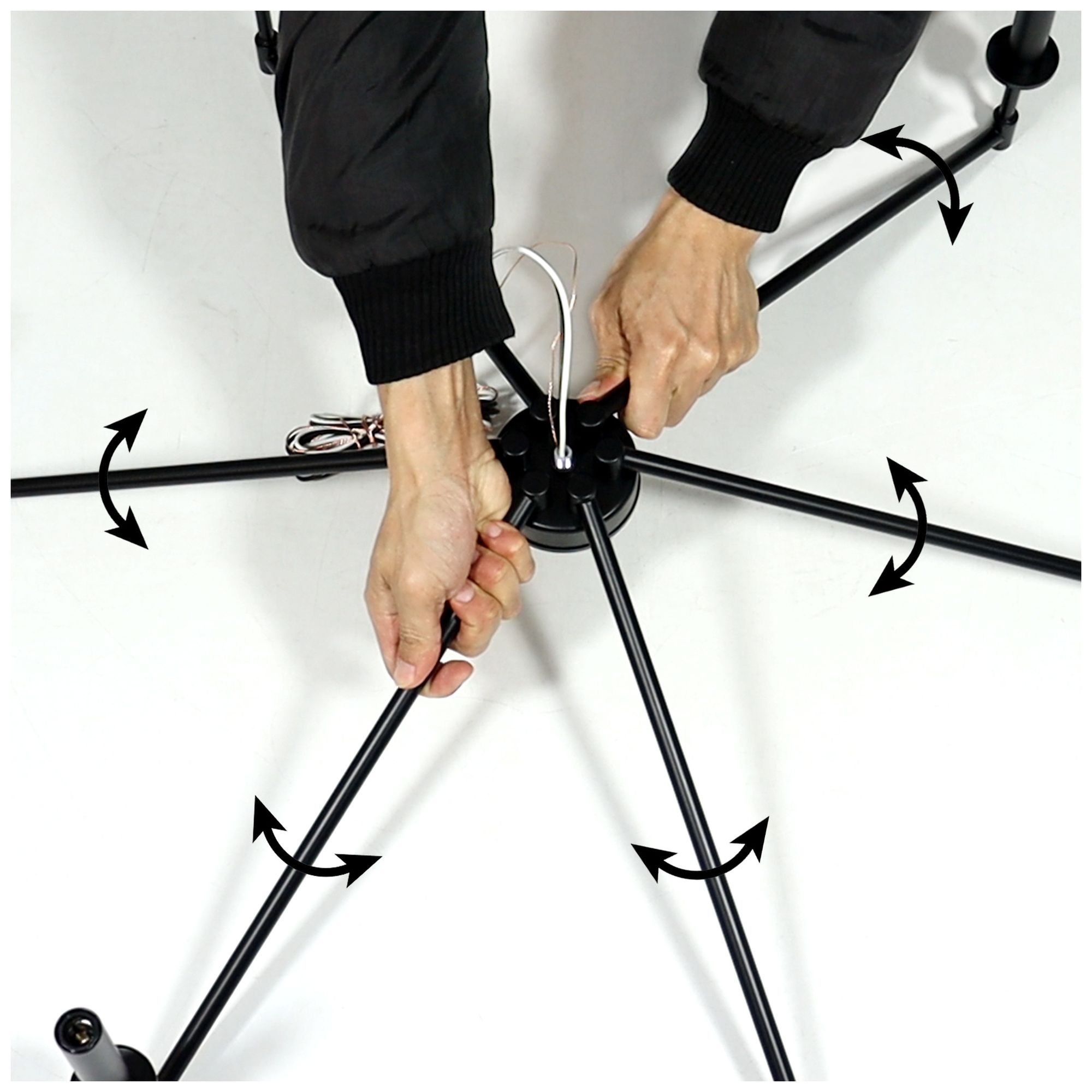 Image 2 Aura 32 3/4" Wide Matte Black 6-Light Candle Chandelier more views