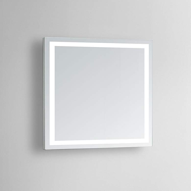 Aura 32&quot; Square LED Lighted Bathroom Vanity Wall Mirror