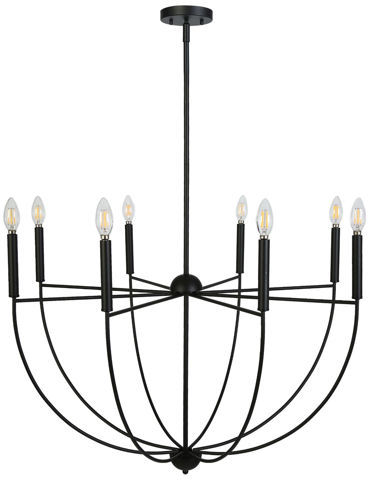 Thumbnail1 of Aura 35" Wide Matte Black 8-Light Chandelier