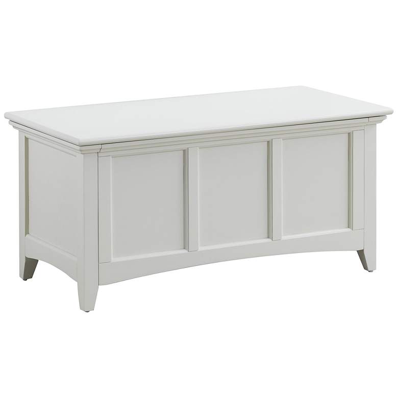 Image 2 Aura 39" Wide Antique Ivory Wood Storage Chest