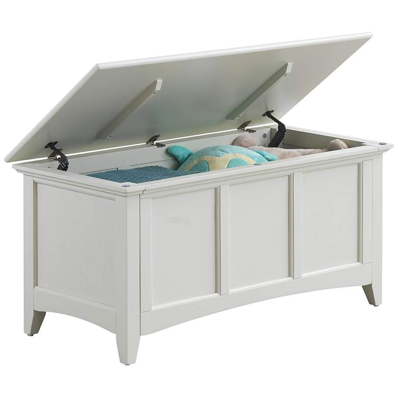 Image 5 Aura 39" Wide Antique Ivory Wood Storage Chest more views