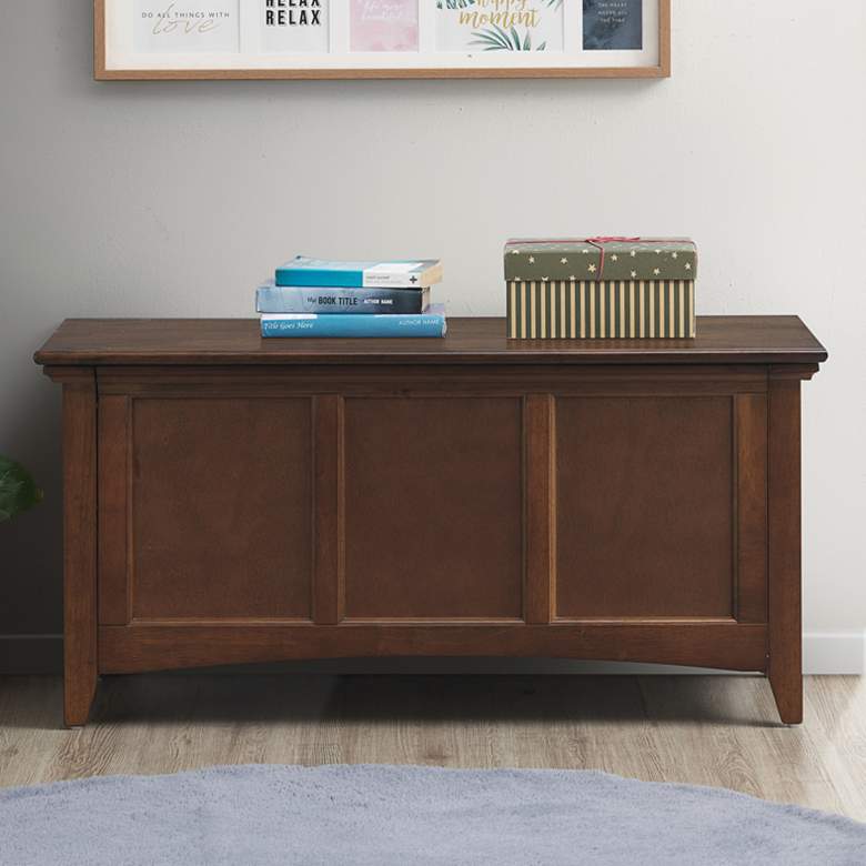Image 1 Aura 39" Wide Elm Solid Wood Storage Chest