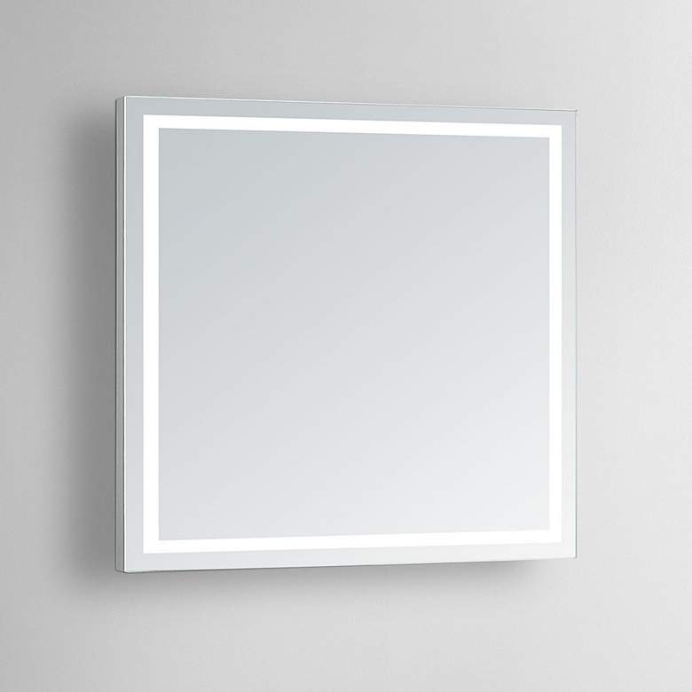 Image 1 Aura 40 inch Square LED Lighted Bathroom Vanity Wall Mirror