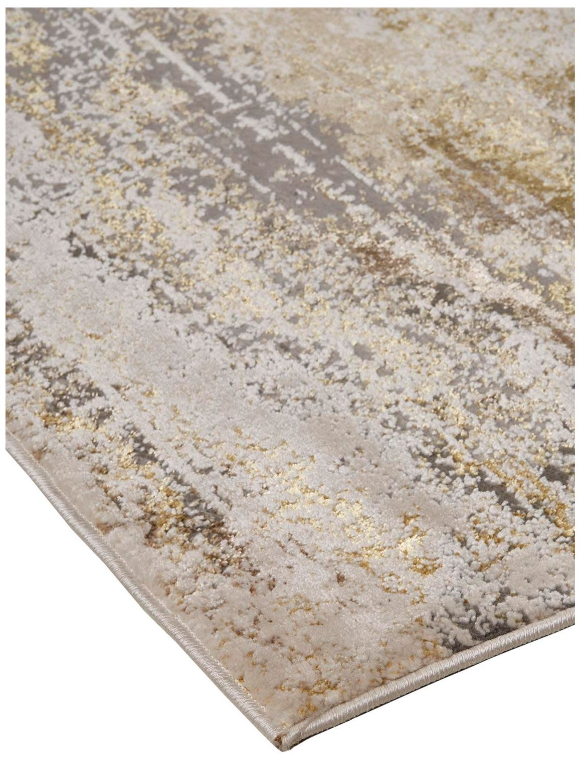 Image 3 Aura Abstract Indoor Gold Area Rug 3735F 8' x 10' more views