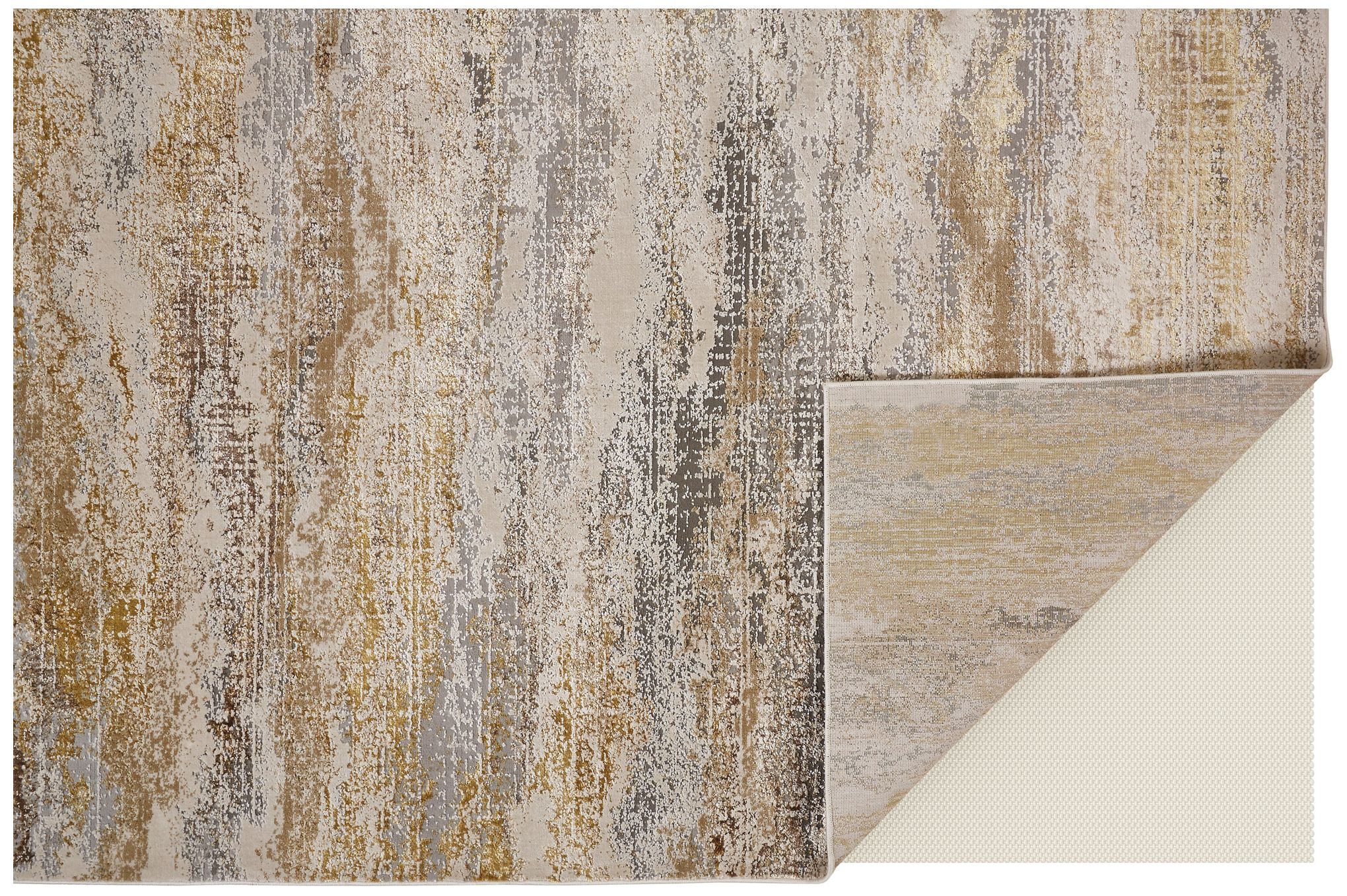 Image 4 Aura Abstract Indoor Gold Area Rug 3735F 8' x 10' more views