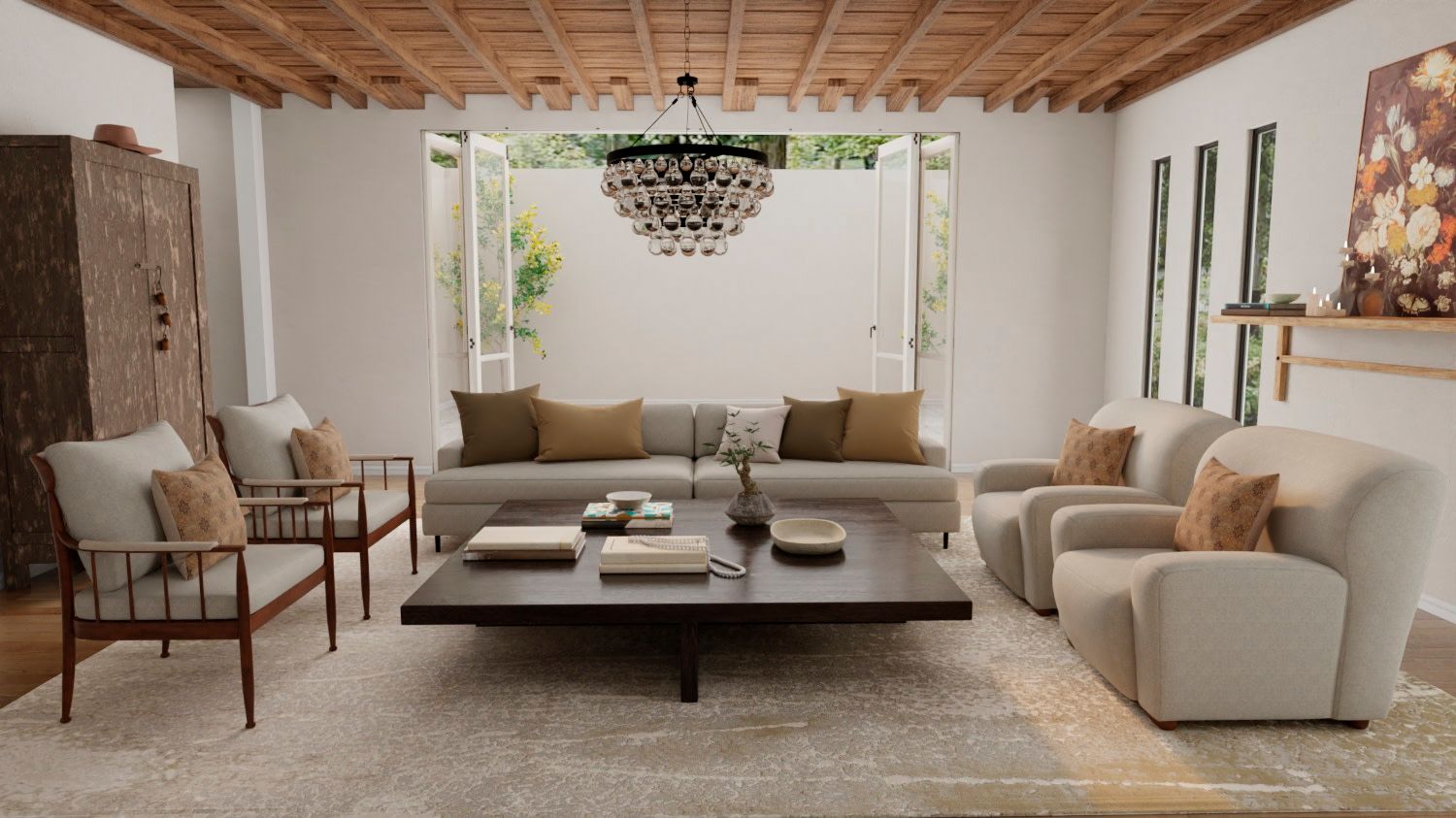 Image 3 Aura Abstract Indoor Ivory Area Rug 3739F 5' x 8' more views