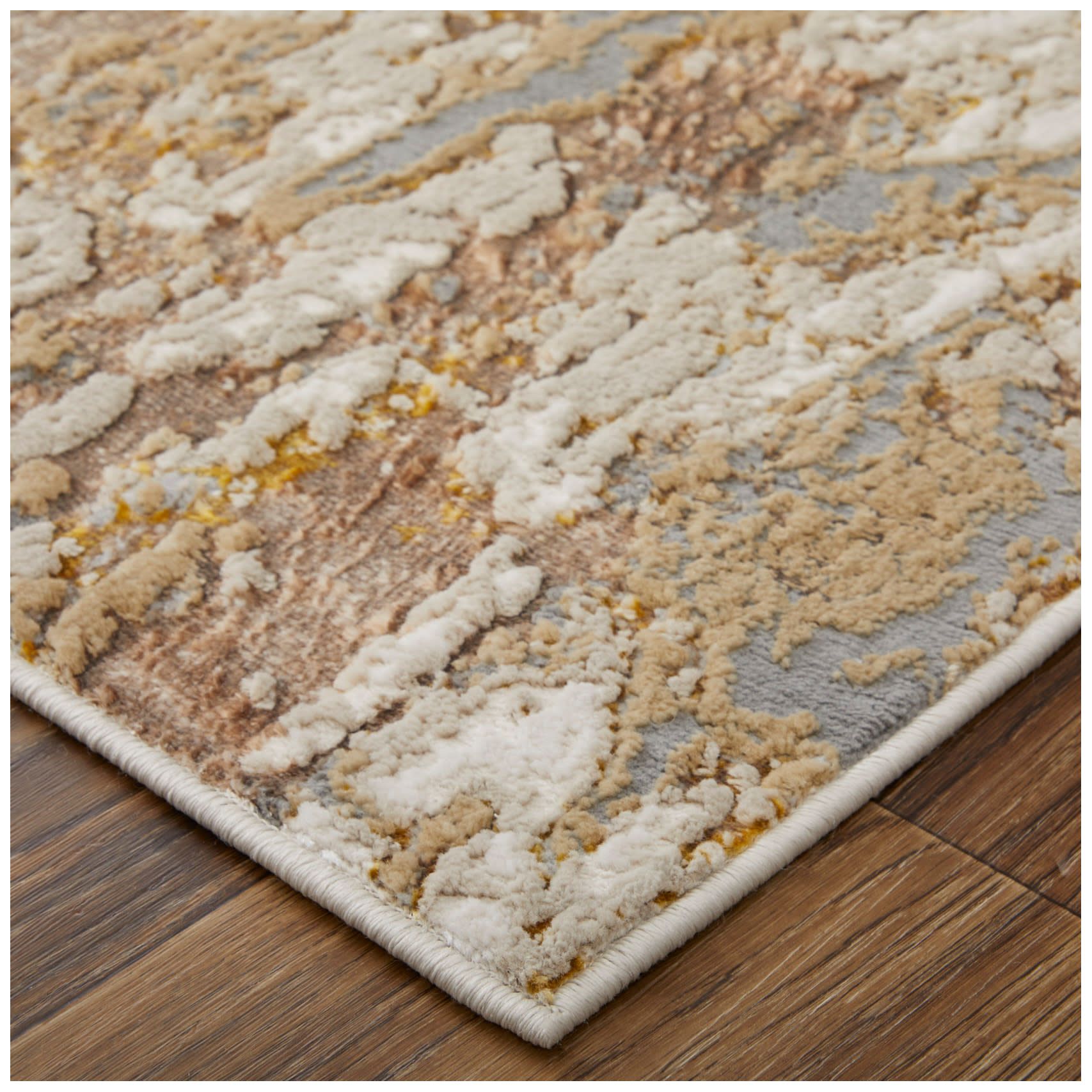 Image 3 Aura Abstract Indoor Ivory Area Rug 39LMF 2'-10" x 7'-10" more views