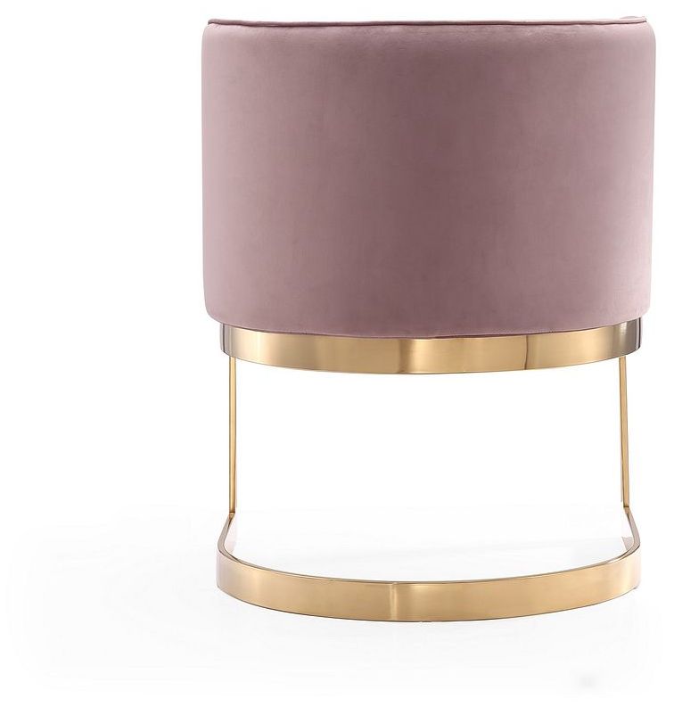 Image 7 Aura Blush and Polished Brass Velvet Dining Chair more views