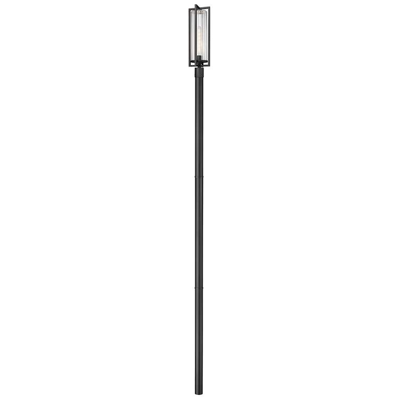 Image 1 Aura by Z-Lite Black 8 inch 1 Light Outdoor Post Mounted Fixture
