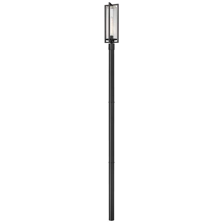 Image 1 Aura by Z-Lite Black 8 inch 1 Light Outdoor Post Mounted Fixture