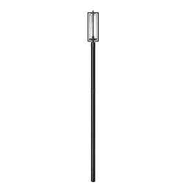 Image5 of Aura by Z-Lite Black 8 inch 1 Light Outdoor Post Mounted Fixture more views