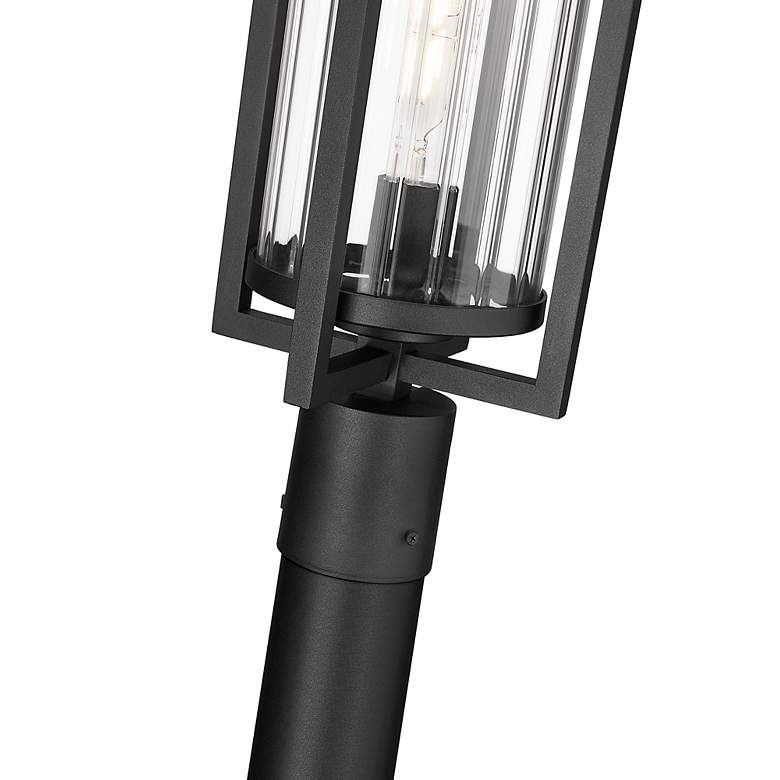 Image 6 Aura by Z-Lite Black 8 inch 1 Light Outdoor Post Mounted Fixture more views
