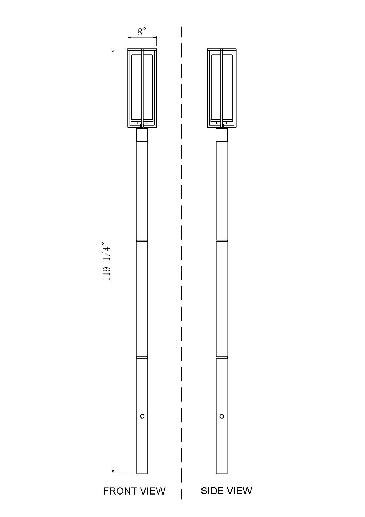 Aura by Z-Lite Black 8 inch 1 Light Outdoor Post Mounted Fixture