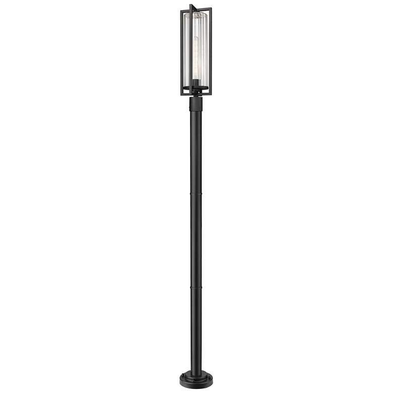 Image 1 Aura by Z-Lite Black 9 inch 1 Light Outdoor Post Mounted Fixture