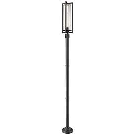 Image1 of Aura by Z-Lite Black 9 inch 1 Light Outdoor Post Mounted Fixture