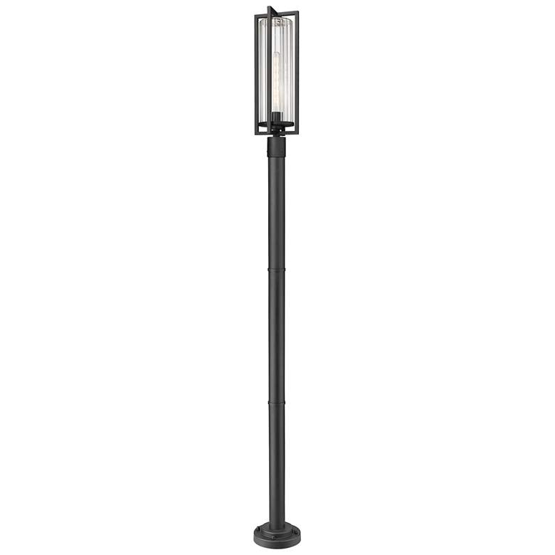 Image 1 Aura by Z-Lite Black 9 inch 1 Light Outdoor Post Mounted Fixture