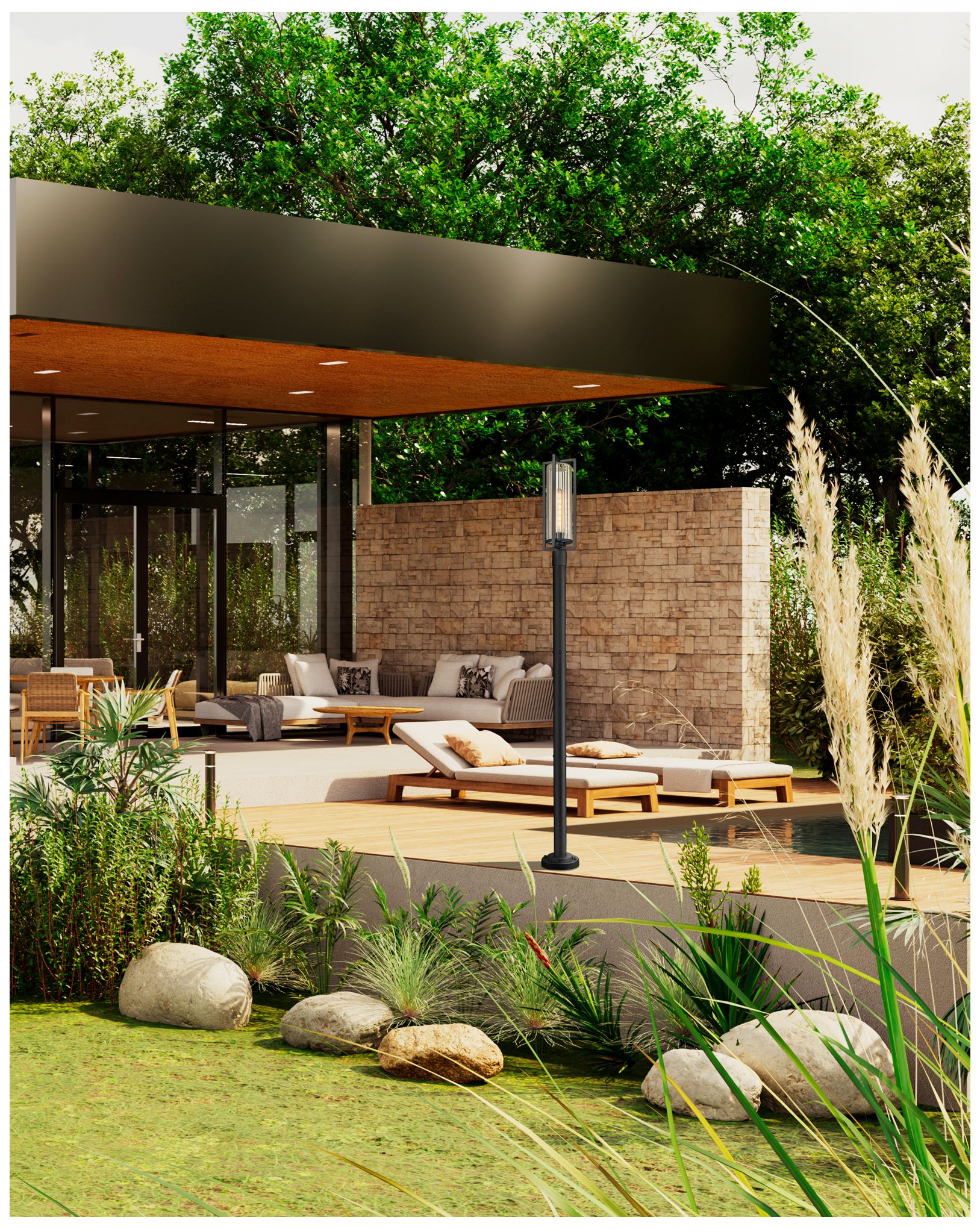 Image 2 Aura by Z-Lite Black 9 inch 1 Light Outdoor Post Mounted Fixture more views