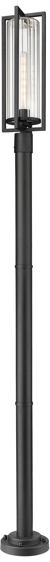 Image 4 Aura by Z-Lite Black 9 inch 1 Light Outdoor Post Mounted Fixture more views