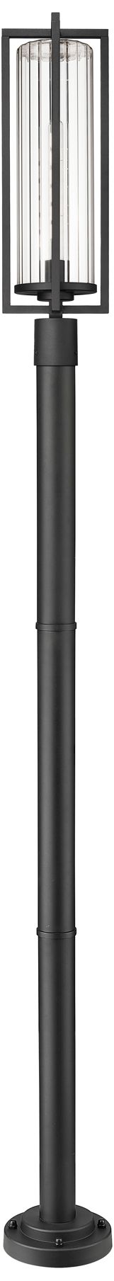 Image 5 Aura by Z-Lite Black 9 inch 1 Light Outdoor Post Mounted Fixture more views