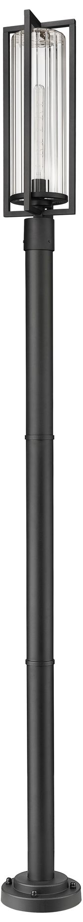 Image 7 Aura by Z-Lite Black 9 inch 1 Light Outdoor Post Mounted Fixture more views