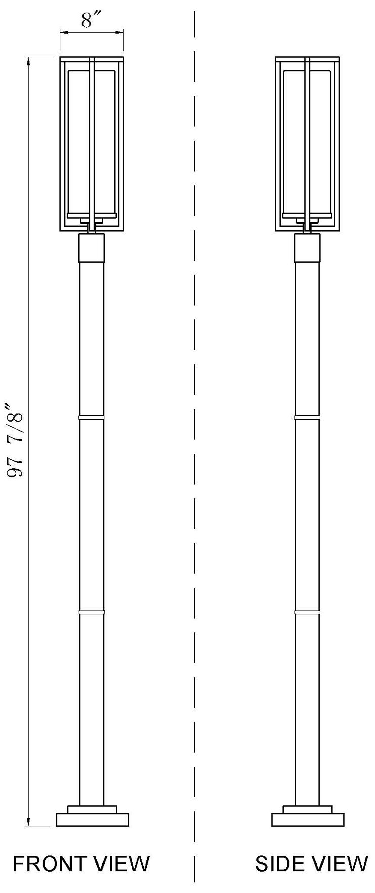 Aura by Z-Lite Black 9 inch 1 Light Outdoor Post Mounted Fixture