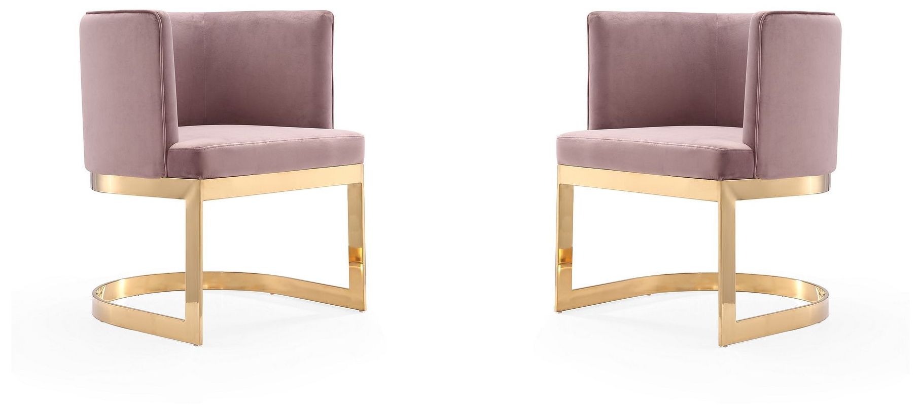 Image 2 Aura Dining Chair in Blush and Polished Brass (Set of 2) more views
