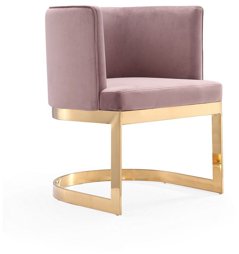 Image 5 Aura Dining Chair in Blush and Polished Brass (Set of 2) more views