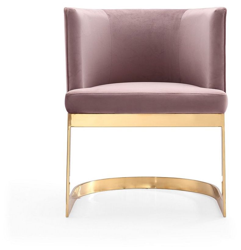 Image 6 Aura Dining Chair in Blush and Polished Brass (Set of 2) more views