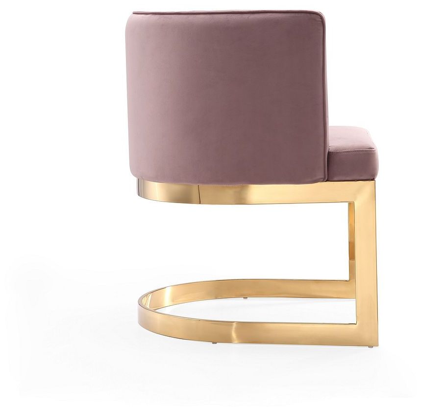 Image 7 Aura Dining Chair in Blush and Polished Brass (Set of 2) more views