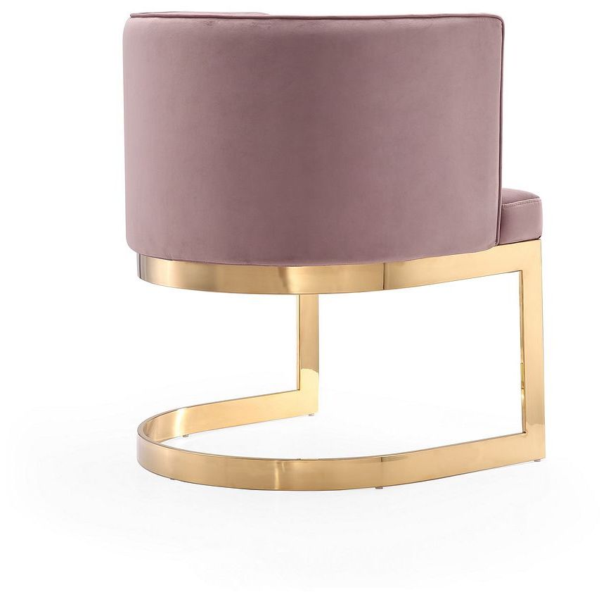 Aura Dining Chair in Blush and Polished Brass (Set of 2)