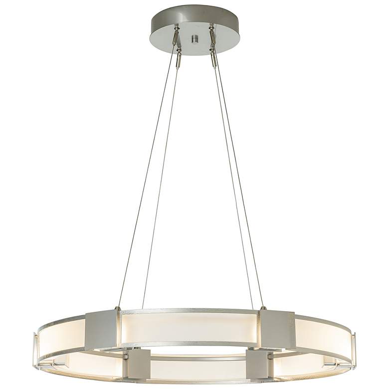 Image 1 Aura Glass Pendant - Sterling Finish - Frosted Glass - Standard Height