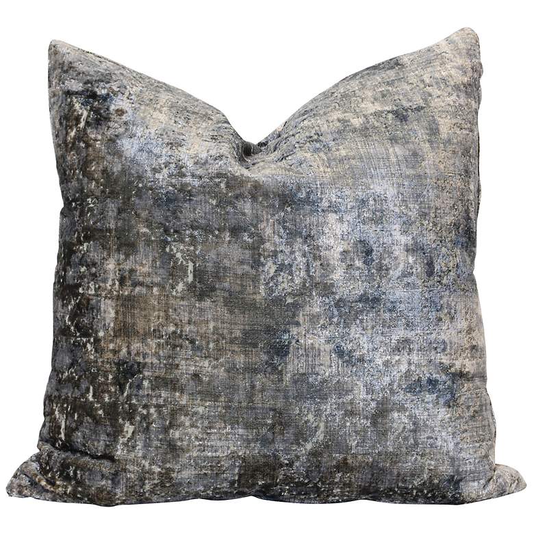 Image 1 Aura Gray and Blue 24" Square Throw Pillow