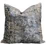 Aura Gray and Blue 24" Square Throw Pillow