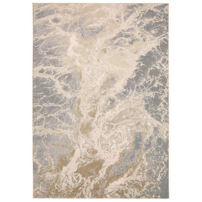 Image 1 Aura Modern Abstract Soft Indoor Ivory Area Rug 3563F