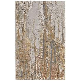 Image1 of Aura Modern Abstract Soft Indoor Ivory Area Rug 39LMF