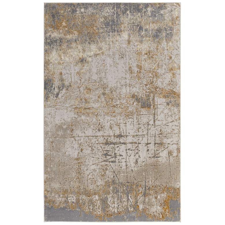 Image 1 Aura Modern Abstract Soft Indoor Ivory Area Rug 39LNF