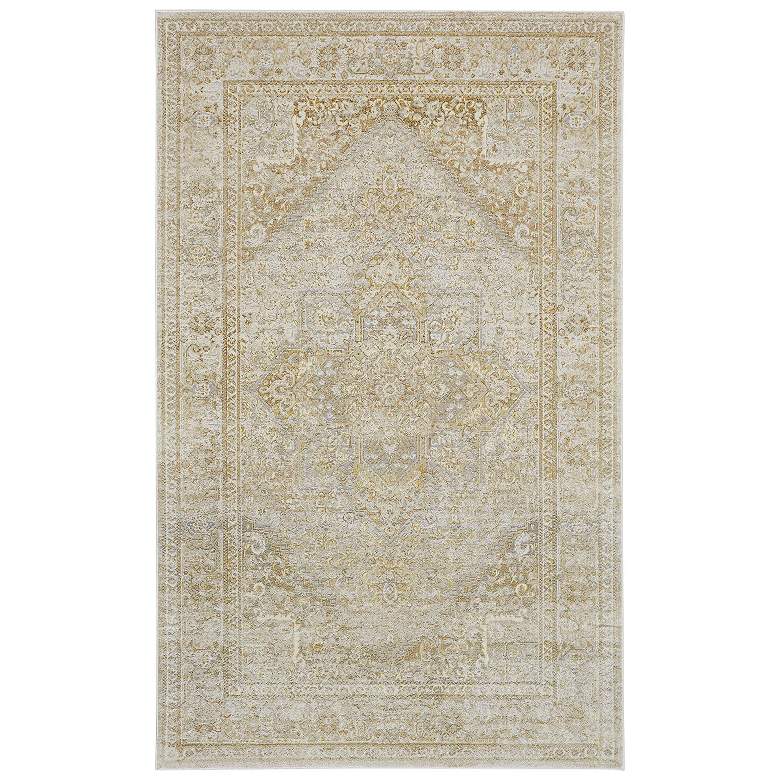 Image 1 Aura Modern Oriental Soft Indoor Ivory Area Rug 3734F