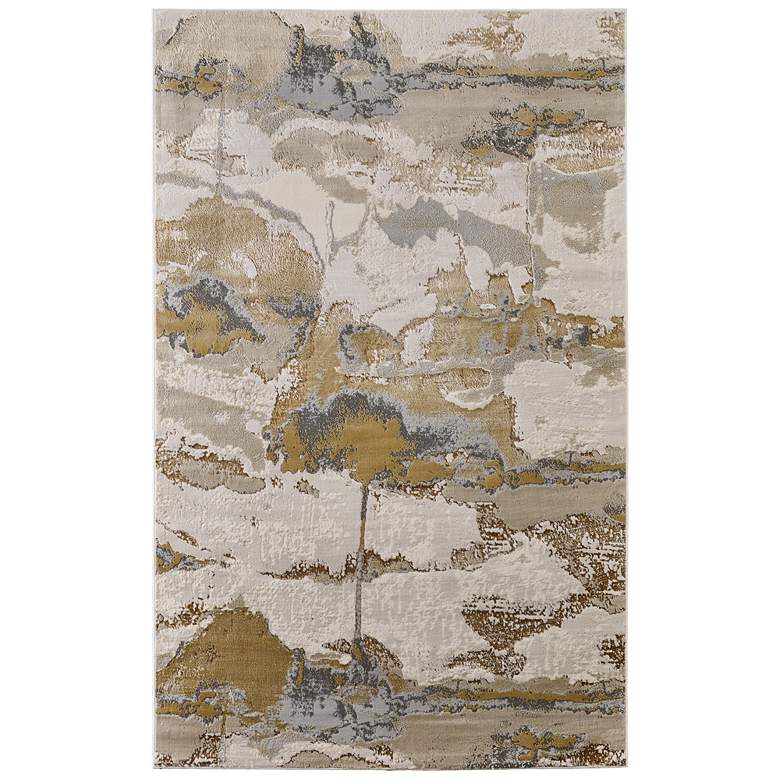 Image 1 Aura Modern Watercolor Soft Indoor Gray Area Rug 3737F