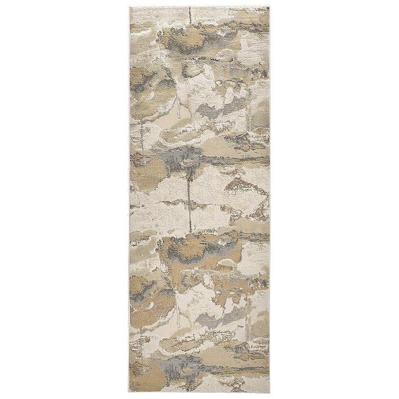 Image 1 Aura Modern Watercolor Soft Indoor Gray Area Rug 3737F